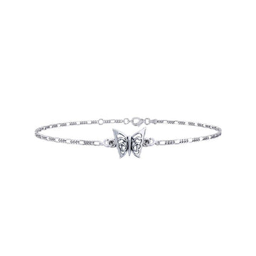 Butterfly Sterling Silver Anklet TAL037 - Jewelry